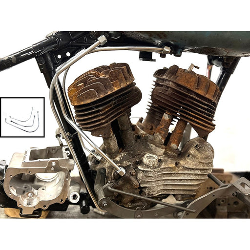 45 W/G Oil Line Set Zicad Plated - V-Twin 40-0649