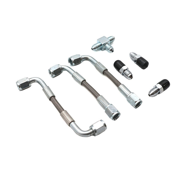 Bastardo Overhead Valve Oil Line Set Stainless Steel - V-Twin 40-0760