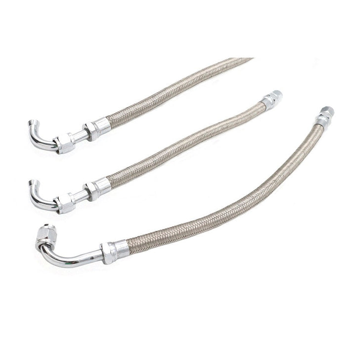 Big Twin Oil Line Set 3 Piece Stainless Steel - V-Twin 40-2531