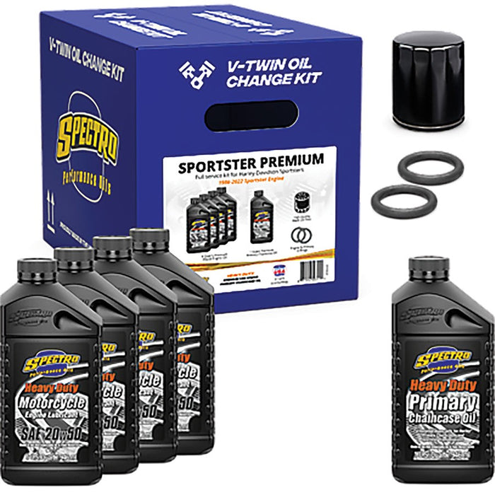 Spectro Oil Change Kit Premium - Spectro Oils 311473 - Evolution Sportster 1986-2000