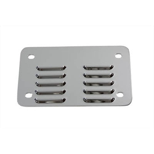 License Plate Backing Plate Louvered Style Chrome - V-Twin 42-0031