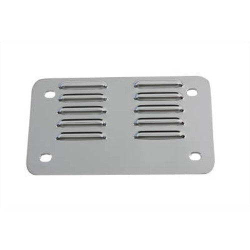 License Plate Backing Plate Louvered Style Chrome - V-Twin 42-0031