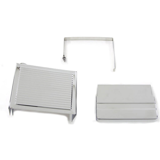 Chrome Ribbed Battery Cover Kit - V-Twin 42-0546