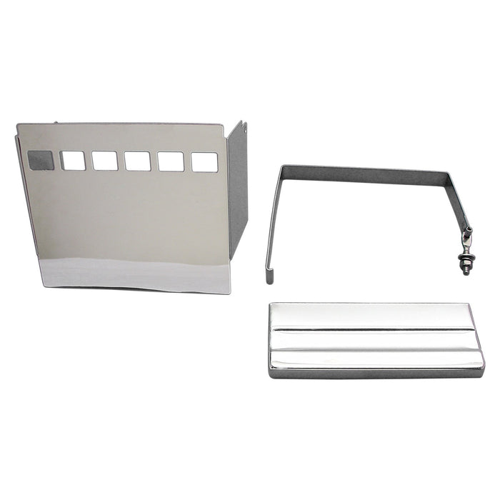 Battery Cover Kit Chrome Slotted - V-Twin 42-0547 - Evolution Sportster 1991-1997