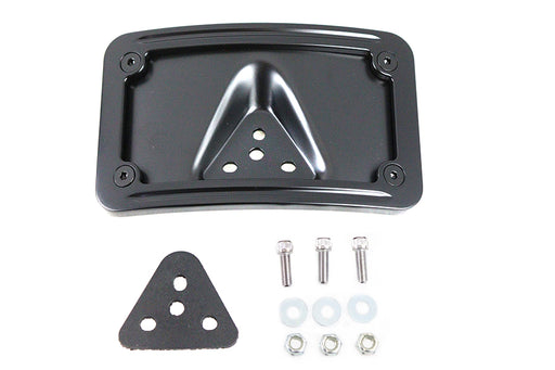 V-Twin Manufacturing License Plate Bracket Curved Laydown Style Black
