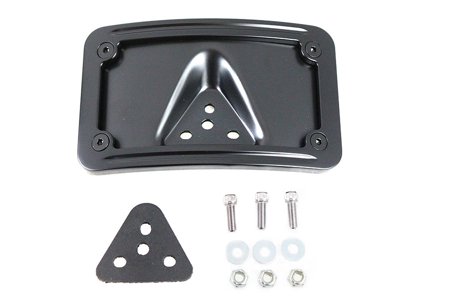 V-Twin Manufacturing License Plate Bracket Curved Laydown Style Black