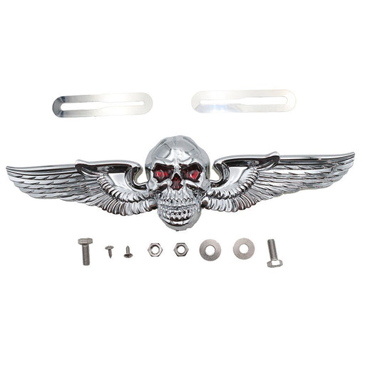 Skull Wing License Plate Ornament - V-Twin 42-1530