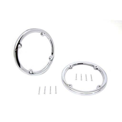 Chrome Rear Tour-Pak Speaker Trim Set - V-Twin 42-1744 - OEM 74584-99 - Big Twin 1998-2013