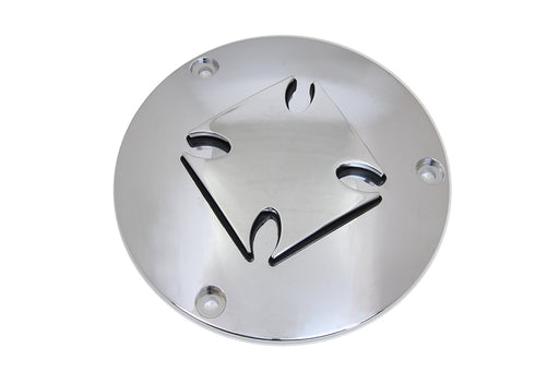 V-Twin Manufacturing Iron Cross Raised Primary Derby Cover Chrome Billet - additional view 2