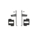Parkerized Battery Rod Set with Flag and Pads - V-Twin 42-9918 - OEM 66390-36