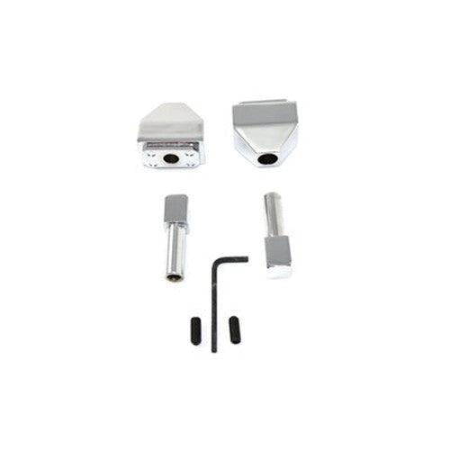 Chrome Rear Axle Adjuster Cap Set Pyramid Style - V-Twin 44-0250 - OEM 41535-97 - Evolution Touring 1997+