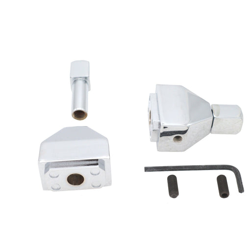 Chrome Rear Axle Adjuster Cap Set Pyramid Style - V-Twin 44-0250 - OEM 41535-97 - Evolution Touring 1997+