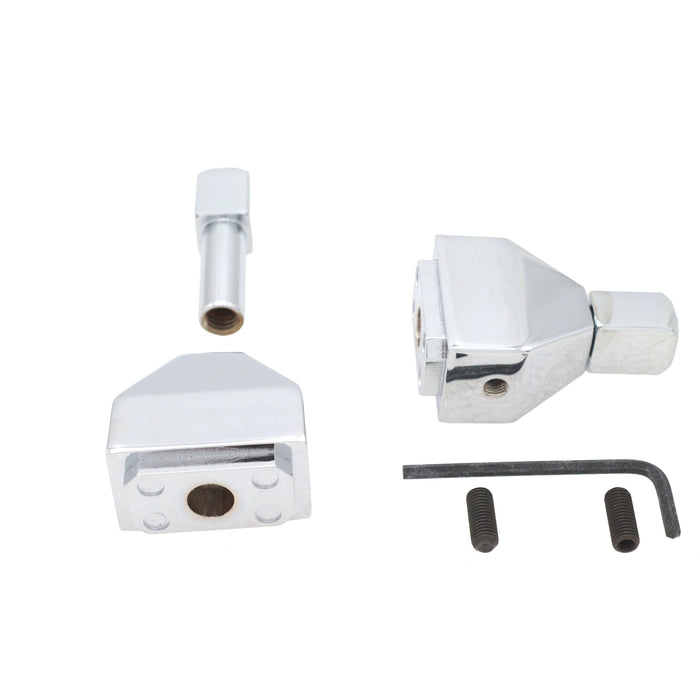 Chrome Rear Axle Adjuster Cap Set Pyramid Style - V-Twin 44-0250 - OEM 41535-97 - Evolution Touring 1997+
