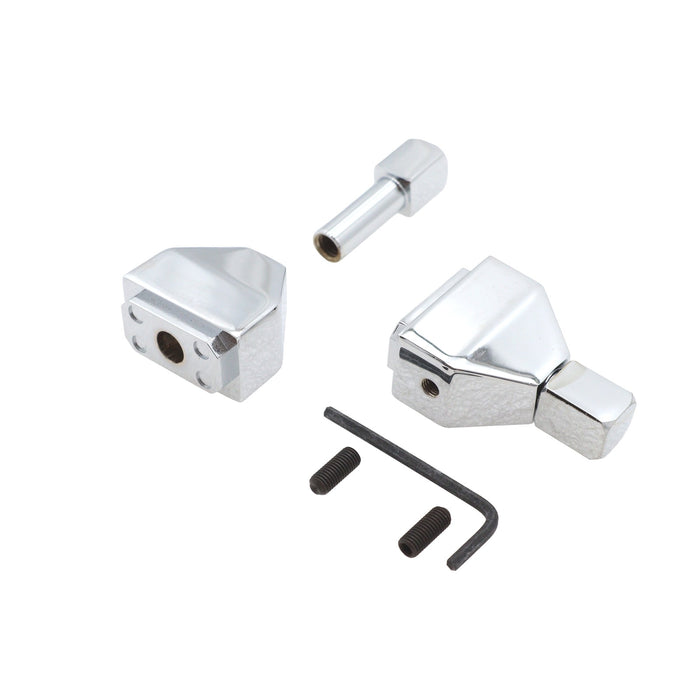 Chrome Rear Axle Adjuster Cap Set Pyramid Style - V-Twin 44-0250 - OEM 41535-97 - Evolution Touring 1997+