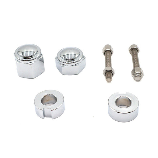 Chrome Rear Axle Adjuster and Nut Kit - V-Twin 44-0635 - Evolution Softail 1986-1992