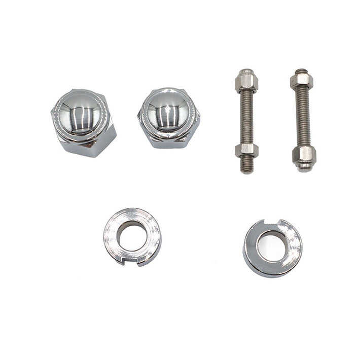 Chrome Rear Axle Adjuster and Nut Kit - V-Twin 44-0635 - Evolution Softail 1986-1992