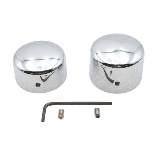 Chrome Rear Axle Nut Cap Set - V-Twin 44-0845 - OEM 42034-07 - Twin Cam Dyna 2006-2007
