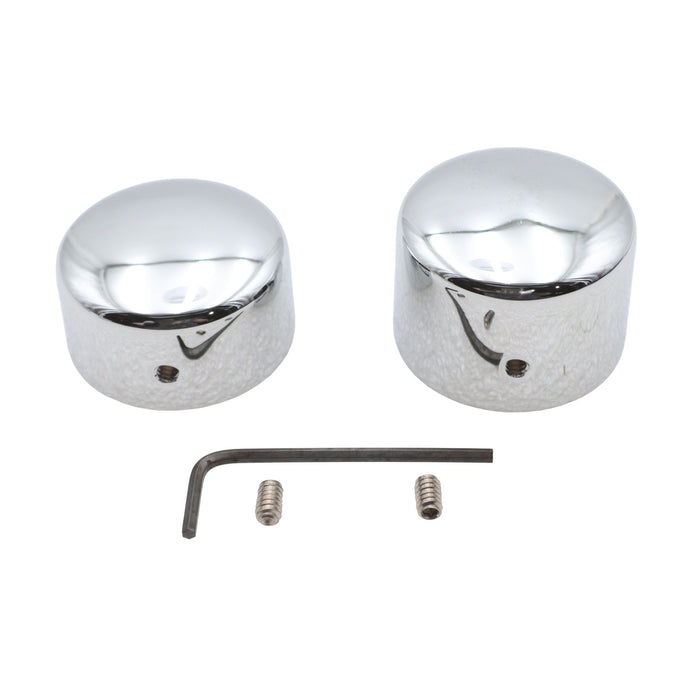Chrome Rear Axle Nut Cap Set - V-Twin 44-0845 - OEM 42034-07 - Twin Cam Dyna 2006-2007