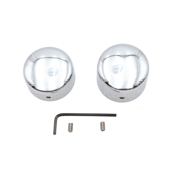Chrome Rear Axle Nut Cap Set - V-Twin 44-0845 - OEM 42034-07 - Twin Cam Dyna 2006-2007