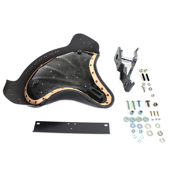 Black Police Solo Seat Kit - V-Twin 47-0479 - Twin Cam Softail 2000-2017