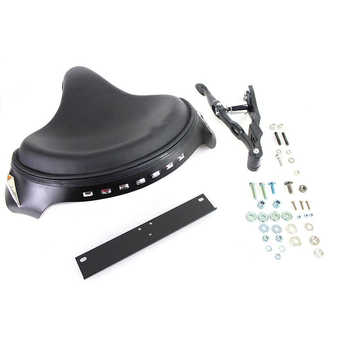 Black Police Solo Seat Kit - V-Twin 47-0479 - Twin Cam Softail 2000-2017