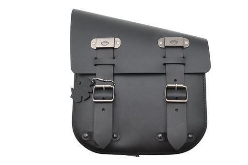 OE Black Leather Two Buckle Saddlebag