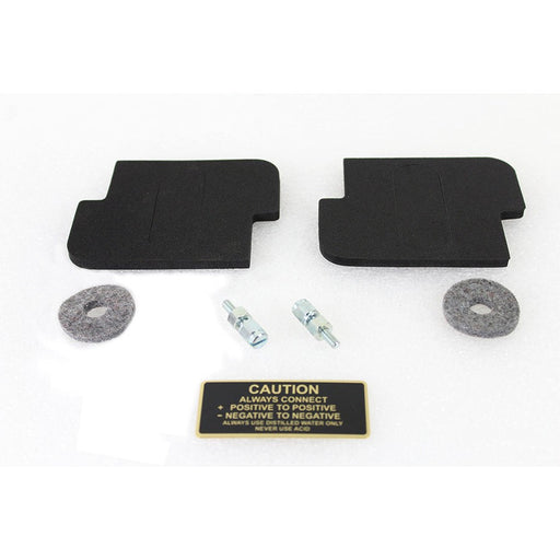 Battery Caution Tag & Terminal Kit Brass - V-Twin 48-0822