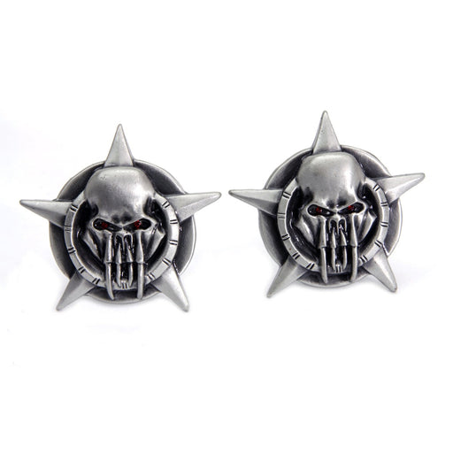 Skull on Star License Plate Topper Set - V-Twin 48-1621