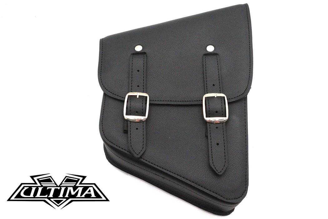 Ultima Black Cowhide Two Buckle Saddlebag Right Side