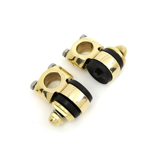 Polished Brass Flanders Riser Tops - V-Twin 49-0489
