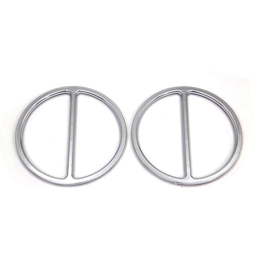 Chrome Cross Bar Front Speaker Grill Set - American Dresser 77548 - Big Twin 1996-2013