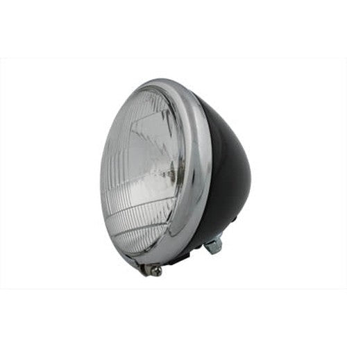 6-1/2 Spring Fork 6 Volt Headlamp Black - V-Twin 49-0921 - OEM 67701-35