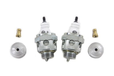 V-Twin Manufacturing 18mm Beck Spark Plugs with Cool Fin Set - additional view 2