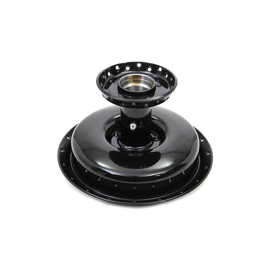 Front Wheel Hub and Brake Drum Black - V-Twin 49-1275