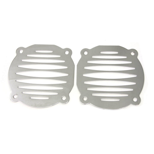 Chrome Milled Slots Speaker Grill Set - American Dresser 77464 - Big Twin 1996-2013