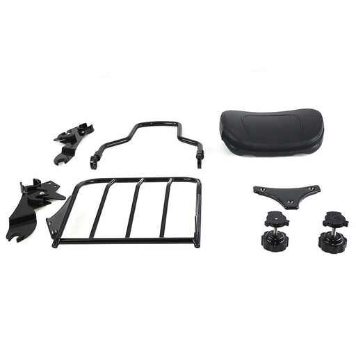 Gloss Black Sissy Bar and Rack - V-Twin 50-0023 - Big Twin 2009-2021