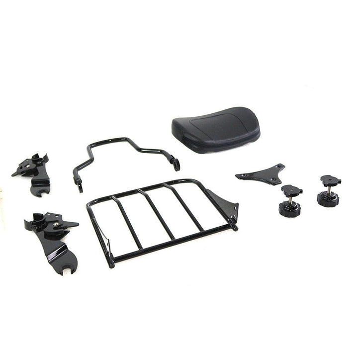 Gloss Black Sissy Bar and Rack - V-Twin 50-0023 - Big Twin 2009-2021