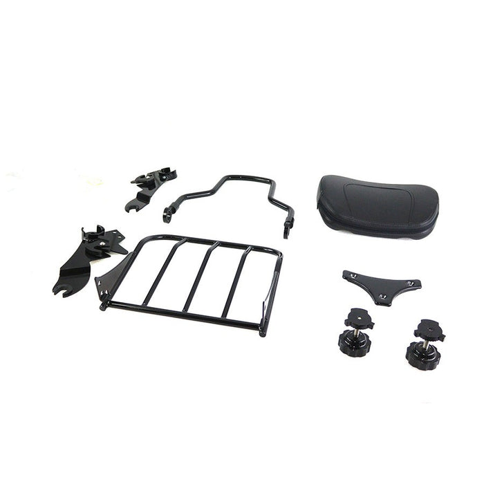 Gloss Black Sissy Bar and Rack - V-Twin 50-0023 - Big Twin 2009-2021