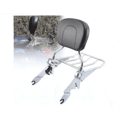 Chrome Sissy Bar and Rack - V-Twin 50-0024 - Big Twin 1997-2008