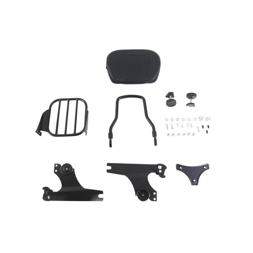 Gloss Black Sissy Bar and Rack - V-Twin 50-0027 - Twin Cam Softail 2000-2006