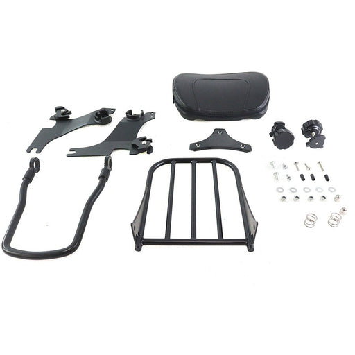 Gloss Black Sissy Bar and Rack - V-Twin 50-0037 - Evolution Sportster 1994-2003