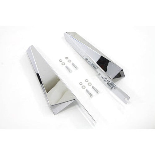 Chrome Fork Mount Wind Deflector Set - Wyatt Gatling 75191 - OEM 58121-85B - Big Twin 1985-2005