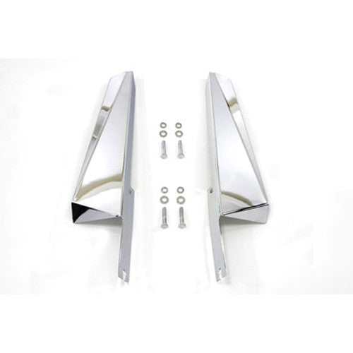 Chrome Fork Mount Wind Deflector Set - Wyatt Gatling 75191 - OEM 58121-85B - Big Twin 1985-2005