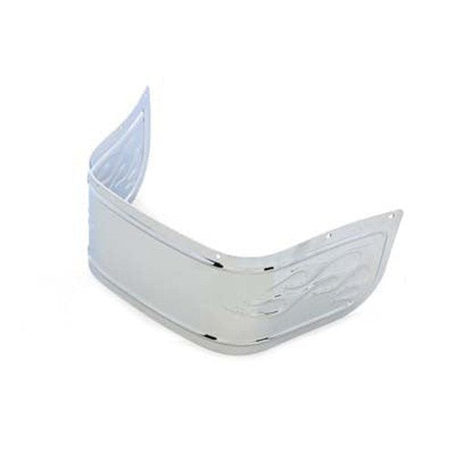 Chrome Lower Fender Trim Skirt with Flame - Wyatt Gatling 76764F - OEM 60179-06 - Big Twin 1980-2013