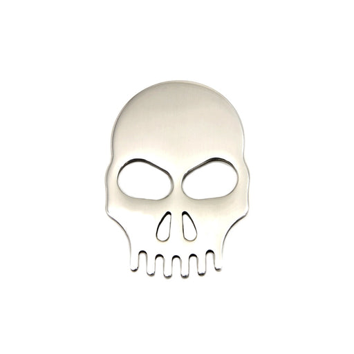 Stainless Steel Fender Medallion with Skull - Wyatt Gatling M1067-04 - Big Twin 0+