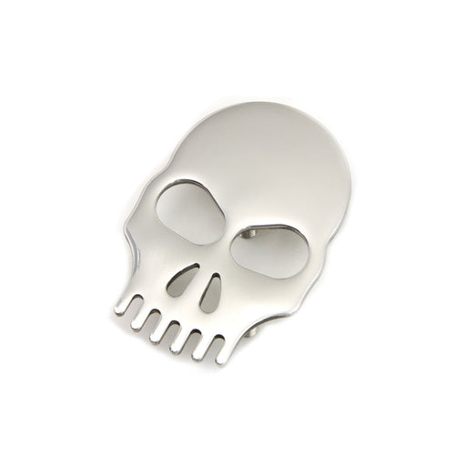 Stainless Steel Fender Medallion with Skull - Wyatt Gatling M1067-04 - Big Twin 0+