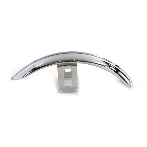 Chrome Front Fender with Chrome Bracket - Wyatt Gatling 090487 - Big Twin 1980-2016
