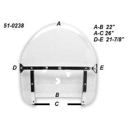 Replica Assembled Clear Windshield - V-Twin 51-0238