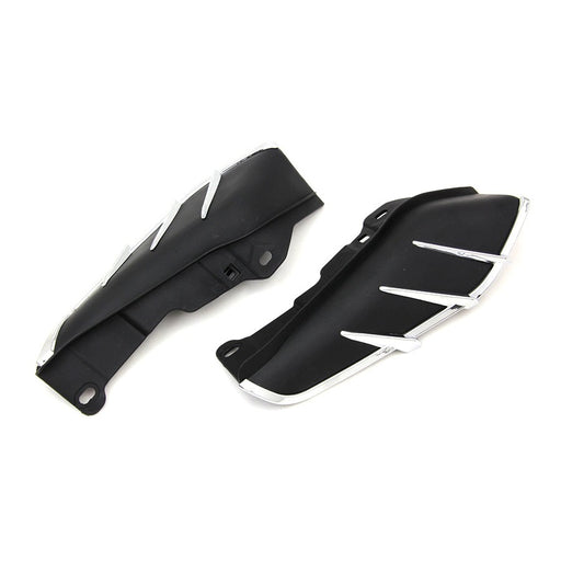 Black Windshield Deflector Set with Chrome Trim - V-Twin 51-0422 - OEM 61400028 - Twin Cam Touring 2009+