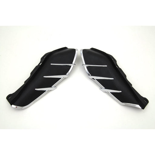 Black Windshield Deflector Set with Chrome Trim - V-Twin 51-0422 - OEM 61400028 - Twin Cam Touring 2009+